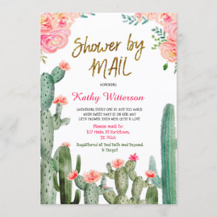 Convites Chá de fraldas mexicano de cactus por e-mail