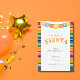 Convites Chá de fraldas mexicano Fiesta Papel Picado