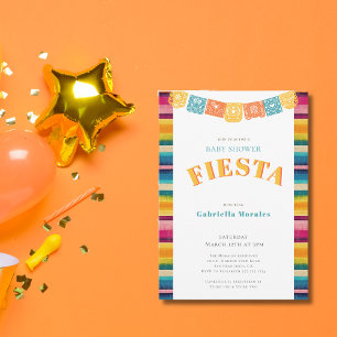 Convites Chá de fraldas mexicano Fiesta Papel Picado