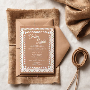 Convites Chá de fraldas mexicano Picado Cielito Lindo