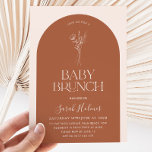 Convites Chá de fraldas Minimalista de Arch Baby Brunch<br><div class="desc">Convite para Baby Brunch | design de arco botânico minimalista de terracota para o seu chá de fraldas neutro em termos de gênero.</div>