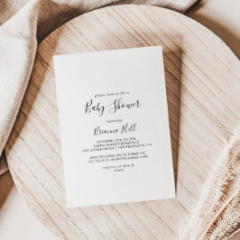 Convites Chá de fraldas Minimalista Simples