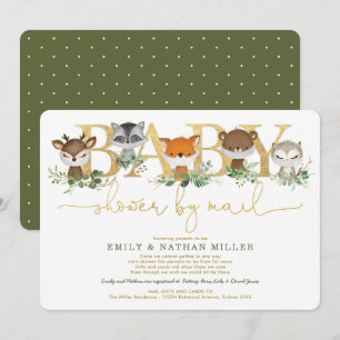 Convites Chá de fraldas Mínimo Da Floresta De Silêncio Por 