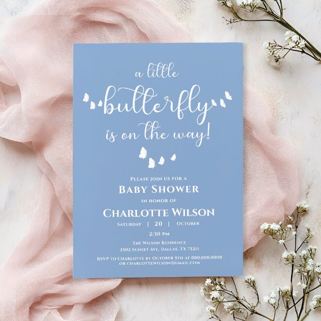 Convites Chá de fraldas Mínimo Moderno de Caligrafia da Bor (Criador carregado)