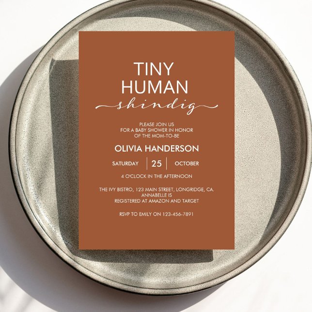 Convites Chá de fraldas Minúsculo de Shindig Humano Minimal (Criador carregado)