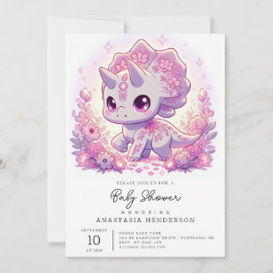 Convites Chá de fraldas Mítico Majestoso Dinossauro