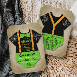 Convites Chá de fraldas moderno de Halloween para rapazes "