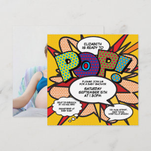 Convites Chá de fraldas moderno divertido pronto para Pop