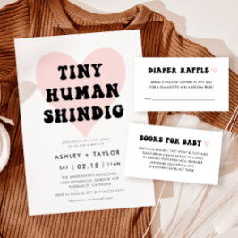 Convites Chá de fraldas Moderno do Shindig Humano Pequeno