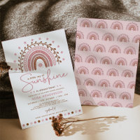 Chá de fraldas Moderno Rosa Boho Rainbow Sunshine