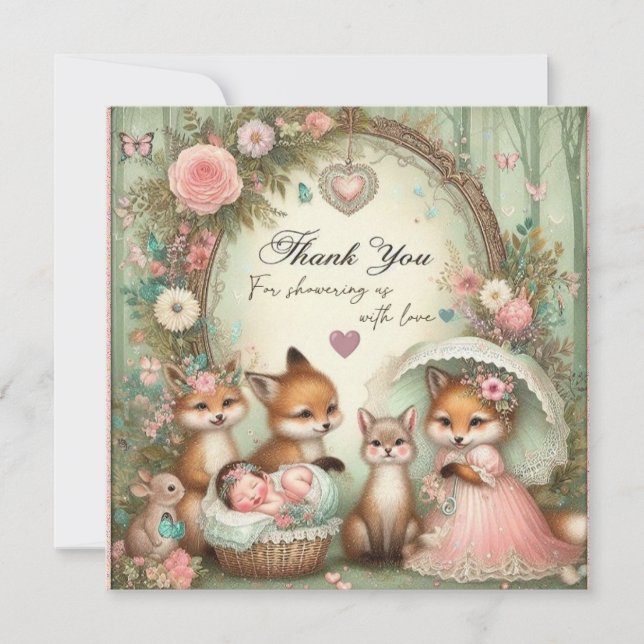 Convites Chá de fraldas Muito Obrigado (Frente)