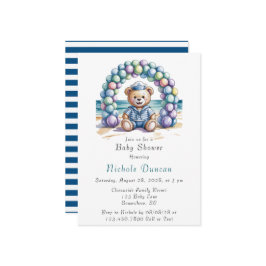 Convites Chá de fraldas Náutico de Bear Beach Boy