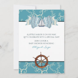 Convites Chá de fraldas náutico de veleiro e de roda do bar