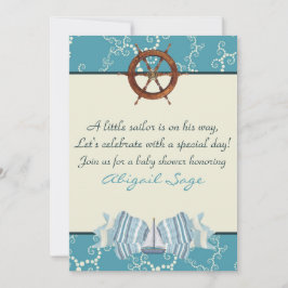 Convites Chá de fraldas náutico para embarcações de vela pa