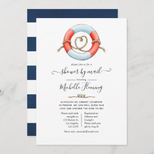 Convites Chá de fraldas náutico por correio