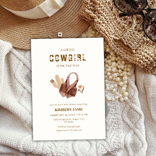 Convites Chá de fraldas Neutral Boho Western Cactus
