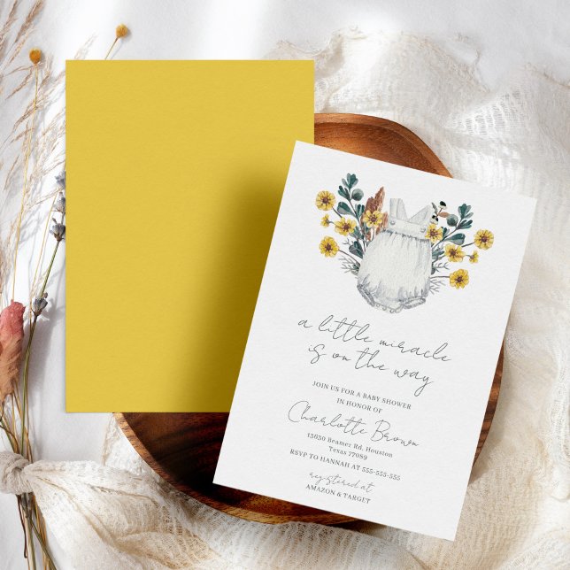 Convites Chá de fraldas Neutro Boho Watercolor (Criador carregado)