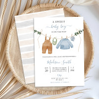 Chá de fraldas Neutro de Clothesline do Sweet Boho