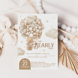 Convites Chá de fraldas neutro de Espera do Balão do Urso d