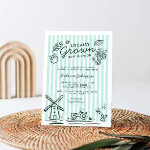 Convites Chá de fraldas Neutro de Gênero Cultivado Localmen