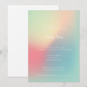 Convites Chá de fraldas Neutro de Gênero Gradiente de Pas