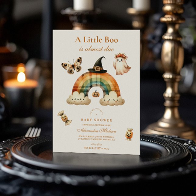 Convites Chá de fraldas Neutro de Halloween (Criador carregado)