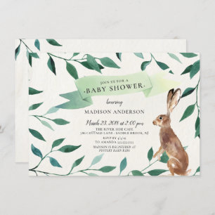 Convites Chá de fraldas Neutro de Lebre da Madeira