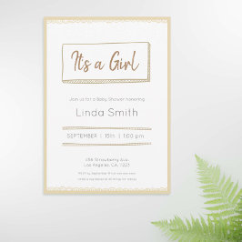 Convites Chá de fraldas neutro de porta minimalista amarela