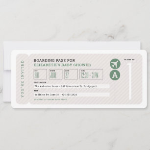 Convites Chá de fraldas neutro de viagem de bilhetes de avi