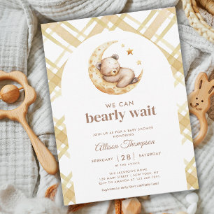 Convites Chá de fraldas Neutro do Gênero do Urso do Teddy