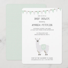 Convites Chá de fraldas neutro do lama do género verde &