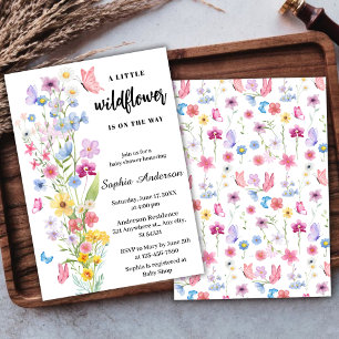 Convites Chá de fraldas Neutro Floral Simples de Flor Selva