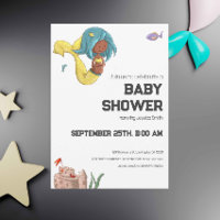 Chá de fraldas Neutro Moderno da Sereia Preta Gráv