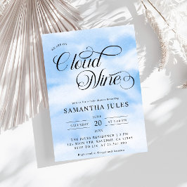 Convites Chá de fraldas Nine Azul Cloud Nine de Cor de Água