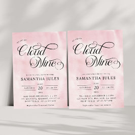 Convites Chá de fraldas Nine da Nuvem Rosa Cor-de-Água Mode