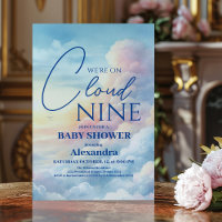 Chá de fraldas Nine Watercolor da Nuvem Célula Ros