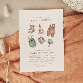 Convites Chá de fraldas Nursery Neutral Boho