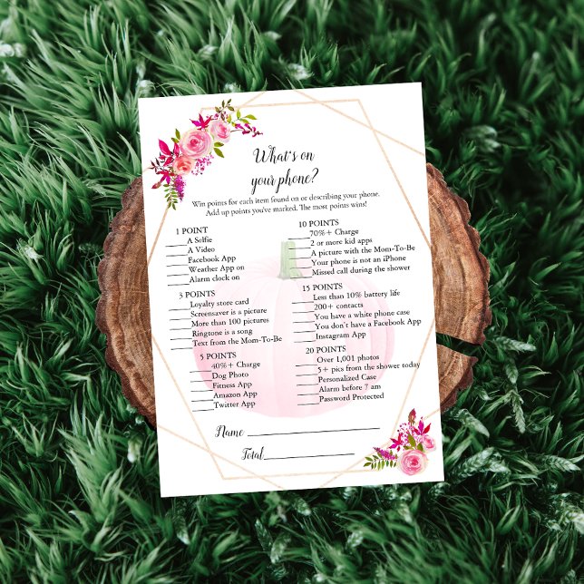 Convites Chá de fraldas O que há no seu jogo telefônico (Criador carregado)