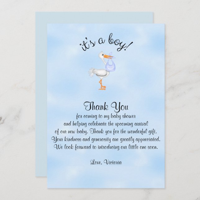 Convites Chá de fraldas Obrigado É Uma Tempestade De Bebê R (Frente/Verso)