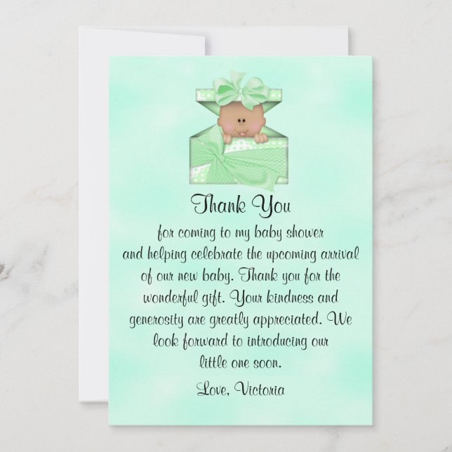 Convites Chá de fraldas Obrigado Gênero Étnico Neutro (Frente)