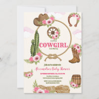 Chá de fraldas Ocidental de Cowgirl Rosa