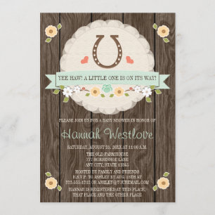 CONVITES CHÁ DE FRALDAS OCIDENTAL EM FERRADURA DO PONTO