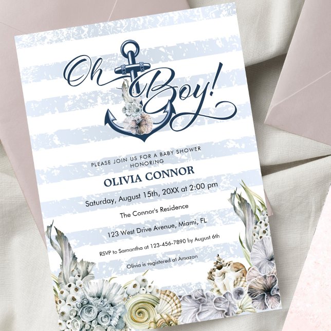 Convites Chá de fraldas "Oh Boy Boho" de Âncora de Aventura (Criador carregado)