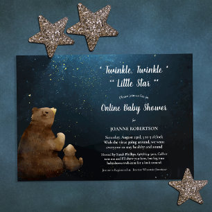 Convites Chá de fraldas Online Bears Twinkle Little Star