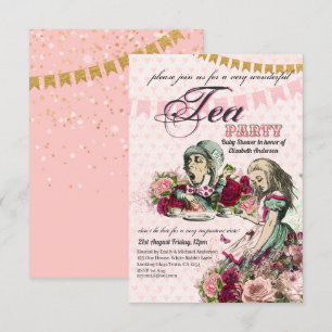 Convites CHÁ DE FRALDAS ORÇAMENTAL Alice No Partido Do Ch