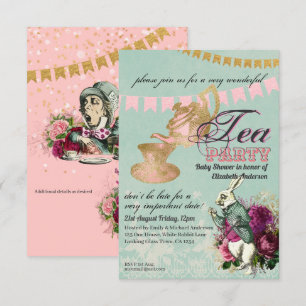 Convites CHÁ DE FRALDAS ORÇAMENTAL Alice No Partido Do Ch
