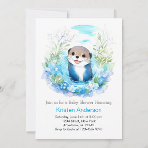 Convites Chá de fraldas Otter Dreamscape Boy