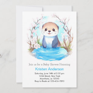 Convites Chá de fraldas Otter Dreamscape Whimsical Magic Bo
