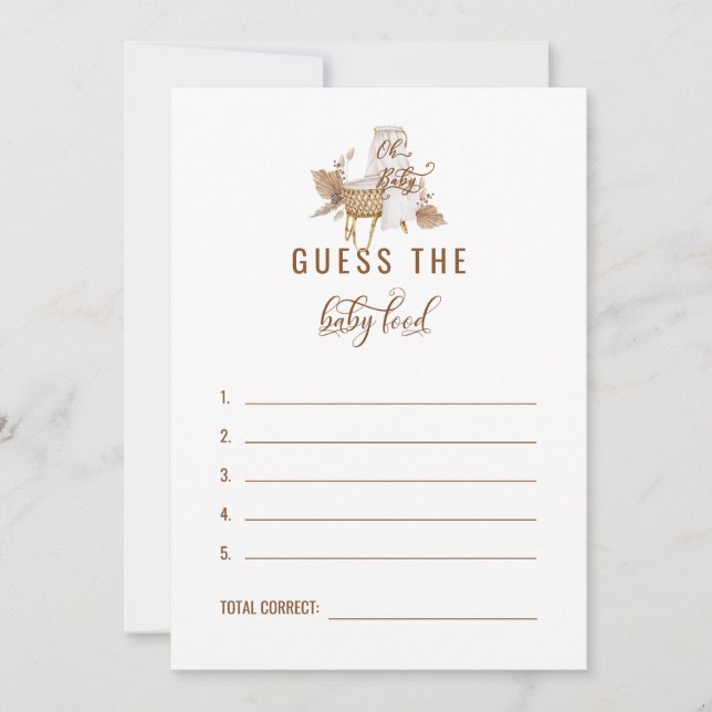 Convites Chá de fraldas Pampas acha que a Comida do bebê re (Frente)