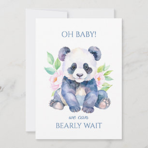 Convites Chá de fraldas Panda de Bebê Personalizado